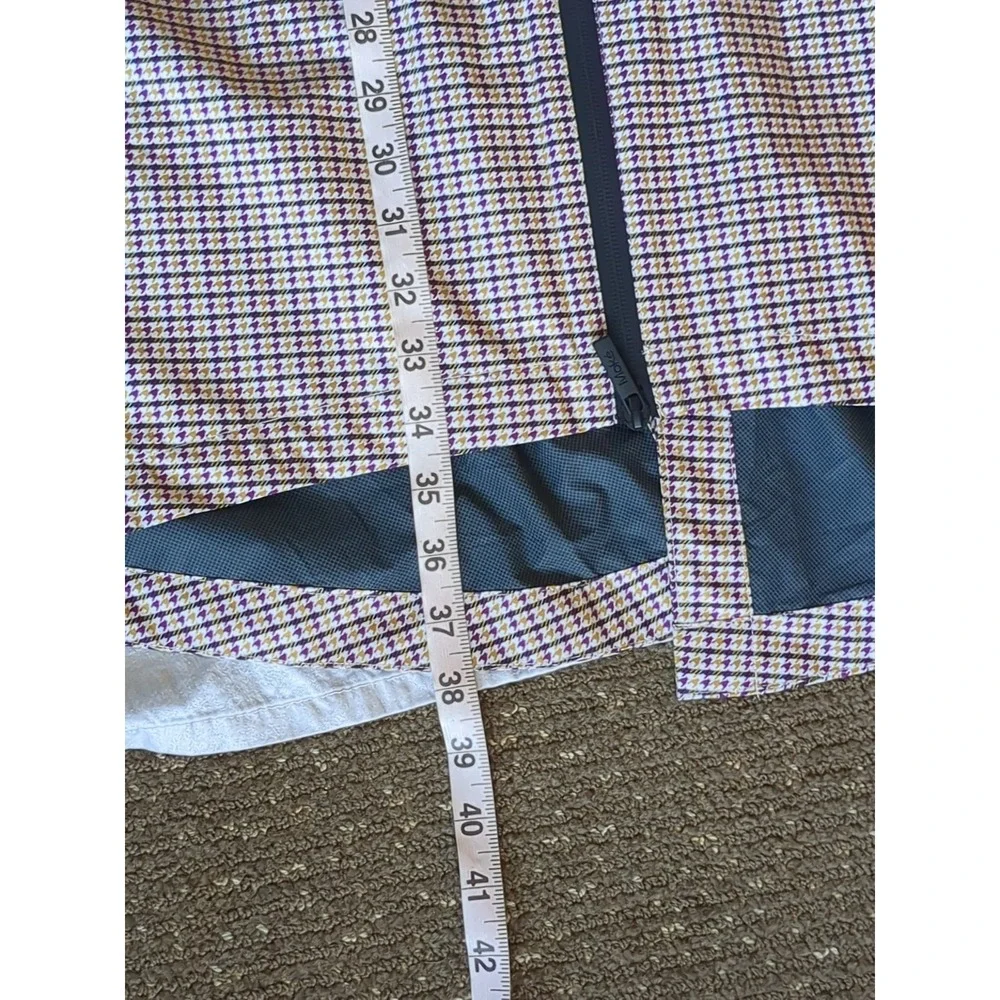 Moke Apparel Ultra‎ Lightweight Debbie Raincoat Houndstooth Purple White Gold